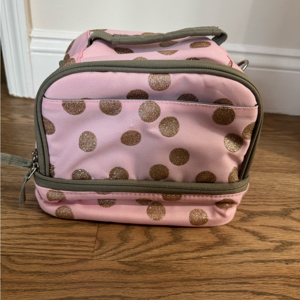 Pottery Barn Kids Pink Bag with Gold Dots